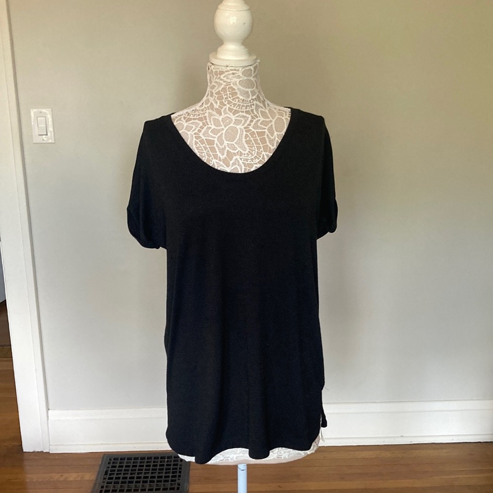 Gap Black Knit Long Top Size L Tall